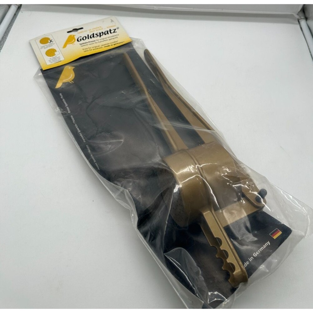 New  NIP Goldspatz Spaetzle Maker Potato Press for Round Gold Germany